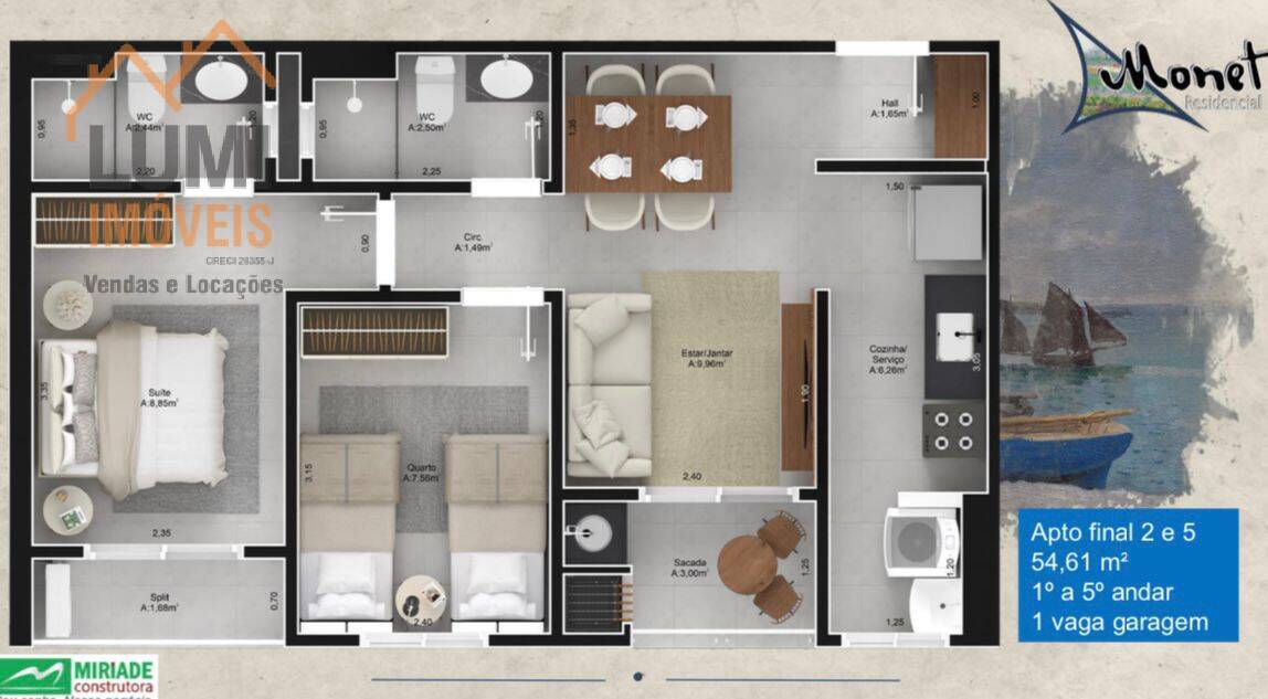 Apartamento Em construção Centro Residencial Monet - Parcelamento em 108X