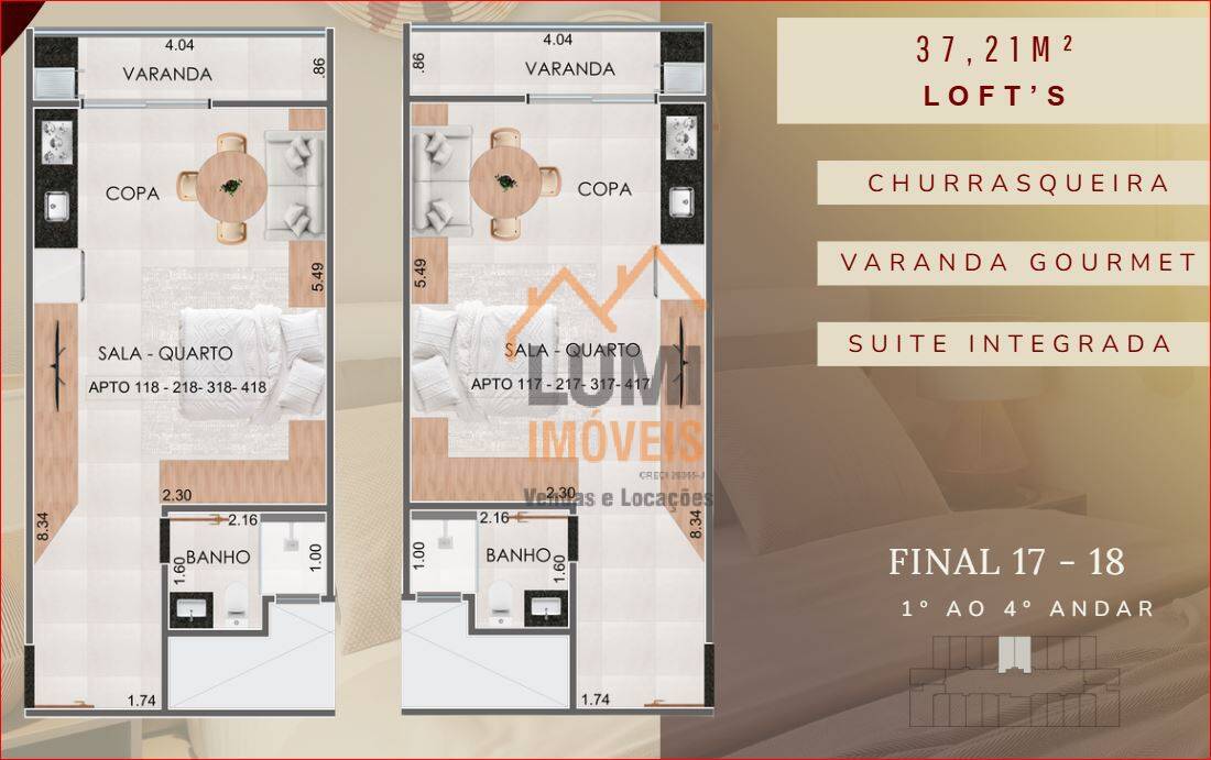 Lançamento na Praia Grande - COND KADOSH  a partir de $ 375.000 STUDIO