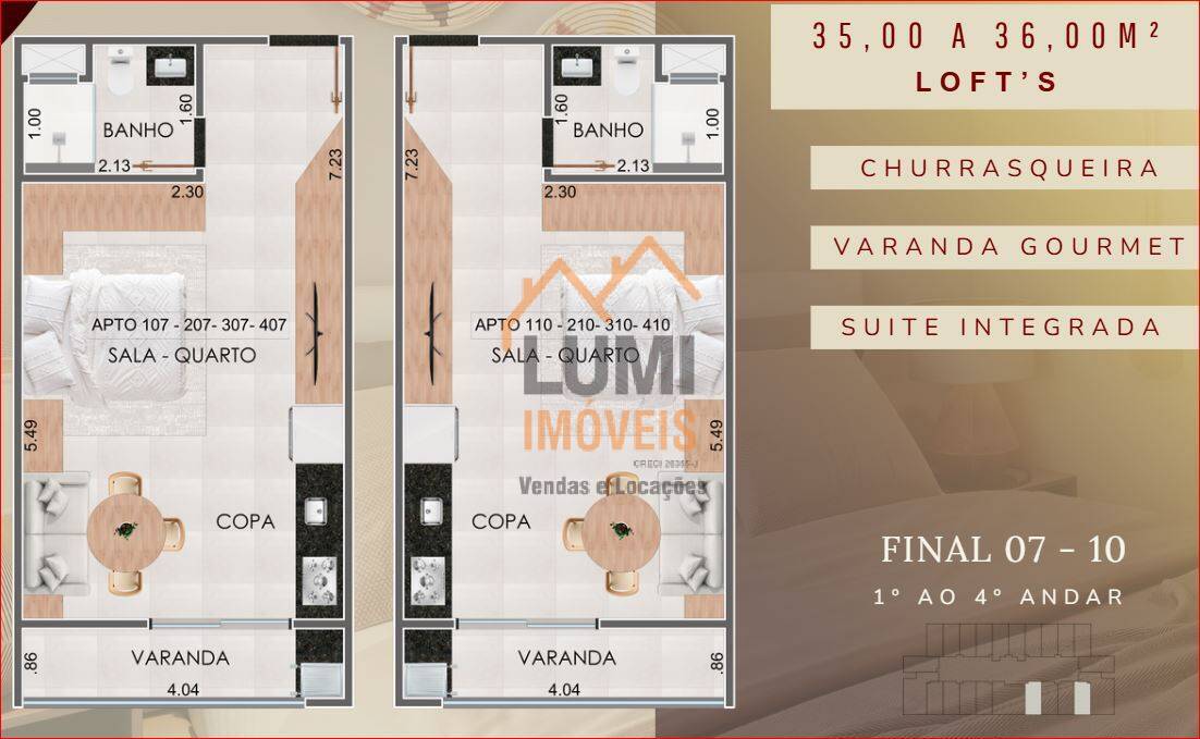 Lançamento na Praia Grande - COND KADOSH  a partir de $ 375.000 STUDIO