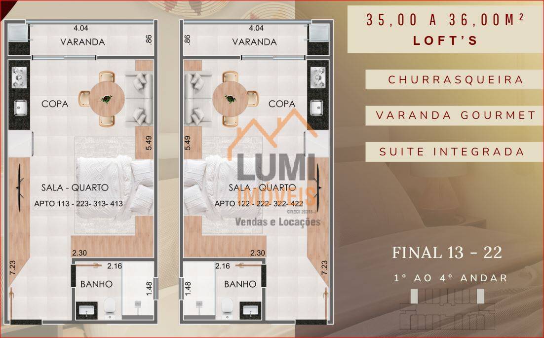 Lançamento na Praia Grande - COND KADOSH  a partir de $ 375.000 STUDIO